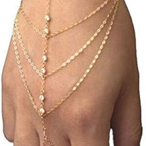Elegant Gold Hand Chain Bracelet